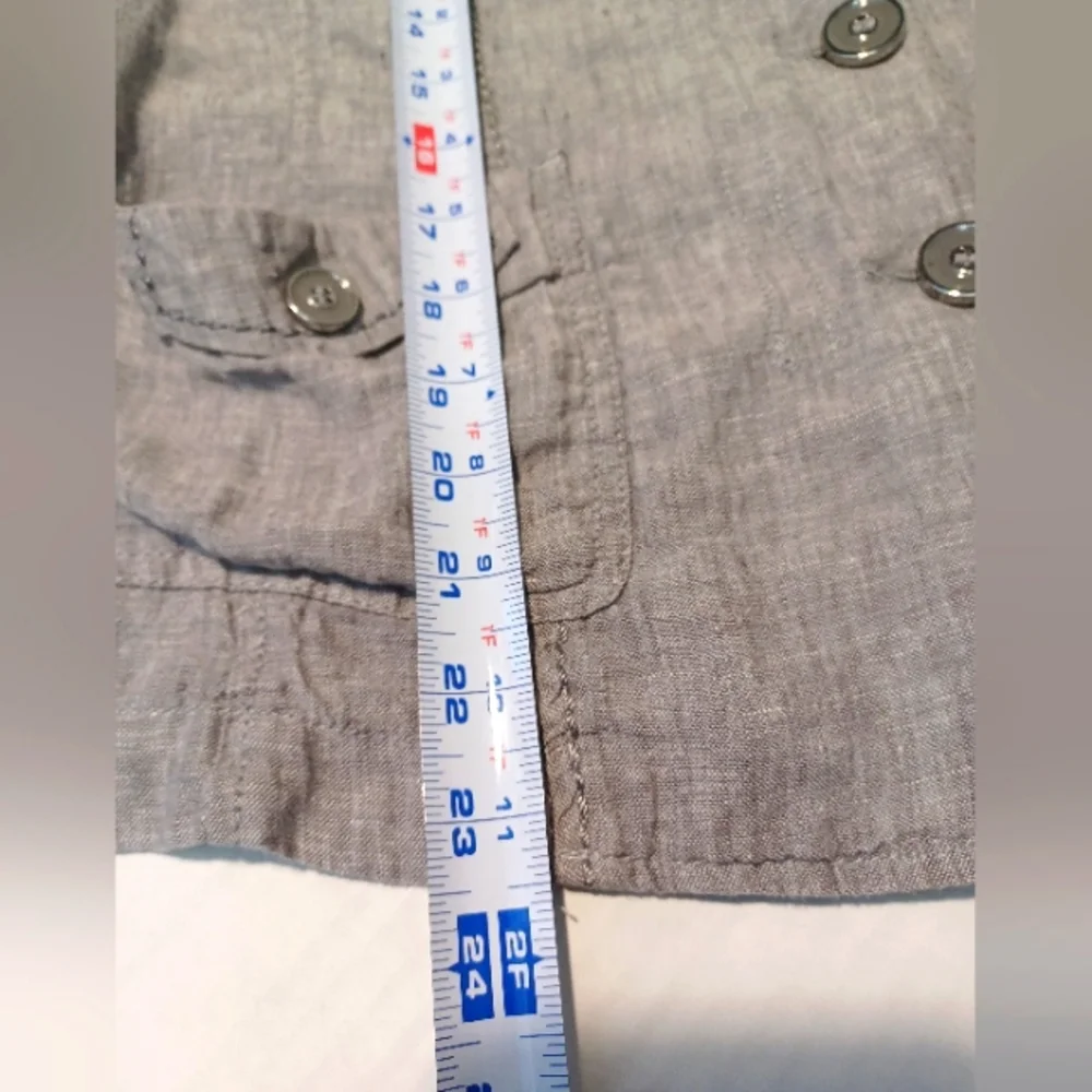 Canda 100% Linen Jacket Gray with Silver Buttons